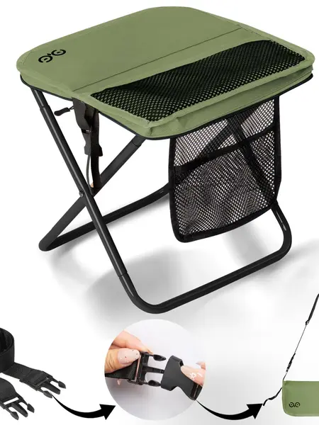 【TikTokShopSummerSale】Camdoor Top Best Gift Choices，Ultra Light Portable Camping Chair，Portable Outdoor Folding Chair with Shoulder, Strap Ultra Light 1.5 lbs, Max Load 400lb, Two Side Pockets Velcro Storage for Camping Hiking Fishing BBQ