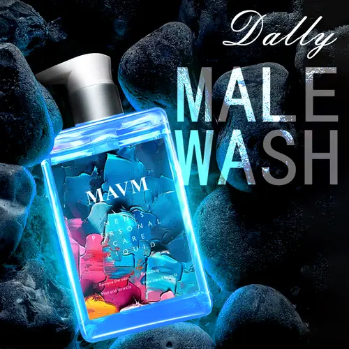 MAVM Men's pH Balanced Daily Intimate Cleanser - 260ml Natural Blue Aroma Body Care Scent, Gentle Hydrating Cleansing Lotion for Sensitive Adult Skin, All-Use Purifying Bottle-Packaged Formula