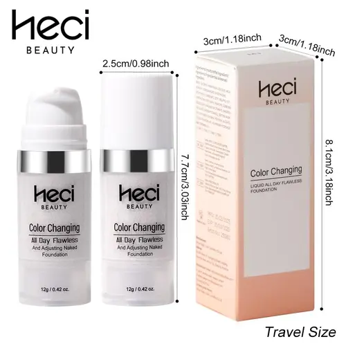 HECI BEAUTY BB Cream Concealer & Foundation - Women's Lightweight Hydrating Cosmetic, Transfer-Proof, Adjustable Tint, Travel Size, 2-in-1 Deal, Dewy Makeup, Clean Girl Makeup, Airbrushed Skin Support