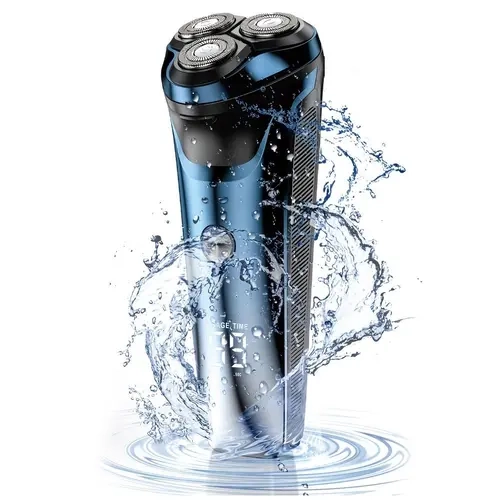 Digital Display Electric Shaver, Showerproof Cordless Shaver, USB Rechargeable Cordless Wet & Dry Use Smooth Trimmer, Safety Razor for Men, Daily Facial Care Product, Men's Personal Care Products, Cordless Waterproof Shaver, Waterproof Portable Shaver