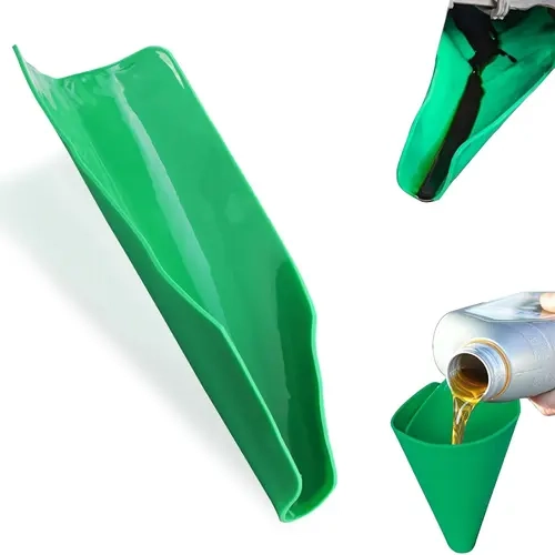 Collapsible Silicone Flexible Reusable Oil Funnel, 14.6x6.7 in Spill-Free Pour Accessory, Automotive Vehicle Tool for Mechanics, Fits Cars & Trucks, Car Repair Tools