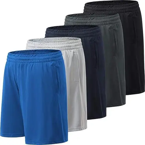 Men's 5-Pack Moisture-Wicking Performance Active Mesh Shorts Menswear
