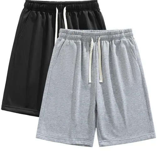 Men's Summer Casual Shorts, Plain Loose-Fit Gym Shorts, Polyester Fabric, Ideal for Home and Outdoor Activities, Drawstring Waist with Pockets, Athletic Shorts, Lightweight Workout Shorts, Lightweight Summer Shorts