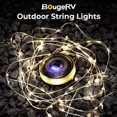 BougeRV 2025 3-in-1 Rechargeable Retractable Flexible LED Strip Lights - 33FT Led Lit, Quick Storage, 3 Lighting Modes, Waterproof Outdoor Emergency Light Camping Fixture