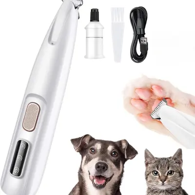 Rechargeable Pet Hair Trimmer Kit, Pet Paw Trimmer, Cordless Quiet Dog Trimmer for Grooming with LED Light, Small Dog Grooming Clippers for Dogs & Cats, Pet Grooming Tool,Waterproof, low noise pet shaver,#SummerVibes #petlovers