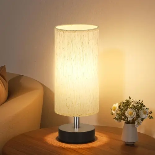 Minimalist Small Bedroom Table Lamp - Aesthetic Table Top Lamp, Bedside Light for Nightstand, Home Decor Items, Room Decor for Living Room
