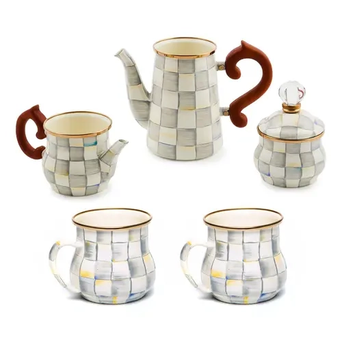 MacKenzie- Childs Stackable Coffee Service and Mugs