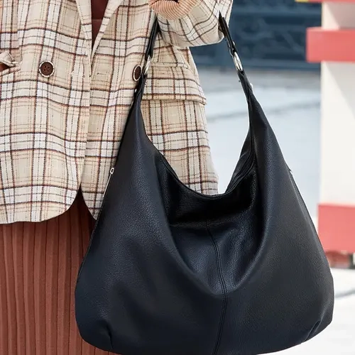 Women's Solid Color Tote Bag, Fashionable Large Capacity Shoulder Bag for Work & Daily Used, Casual Trendy Versatile High-quality Daily Commuting Bag, Crossbody Tote Bag, Crossbody Hobo Bag, Commuter Bags