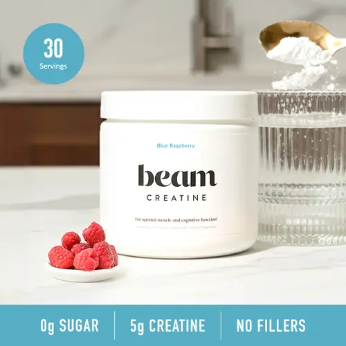 Beam Micronized Creatine Powder - 30 Servings Unflavored Workout & Sports Nutrition Supplement, Sugar-Free, Gluten-Free for Women, Supports Strength Gain, Gym & Fitness Use, Muscle
