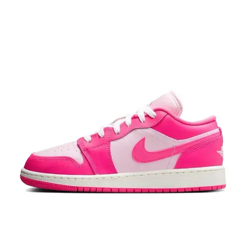 NIKE Women's Air Jordan 1 Low "Valentine's Day" Special Edition Casual Lifestyle Sneaker - Soft Leather Upper Feels Luxe, Pink Foam/Hyper Pink/Sail Hues, Festive Look, Easy Daily Walking
