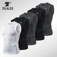 TELALEO 5 value pack Men's Athletic Compression Shirts Sleeveless Tank Top Base Layer Sports Workout Shirts for Basketball Gym Clothing dealsforyoudays outdoorfun