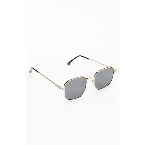 Pacsun Men's Gold Metal Rectangle Frame Sunglasses