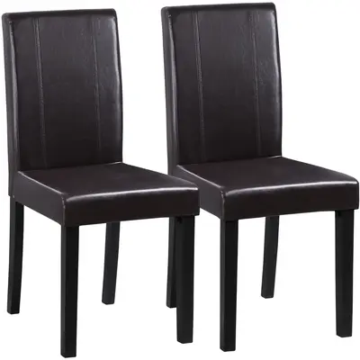Segawe Modern Simple Style Parson Dining Room Chair - Urban PU Leather Solid Wood Indoor Dining Seat, Brown, Pu Leather Chair