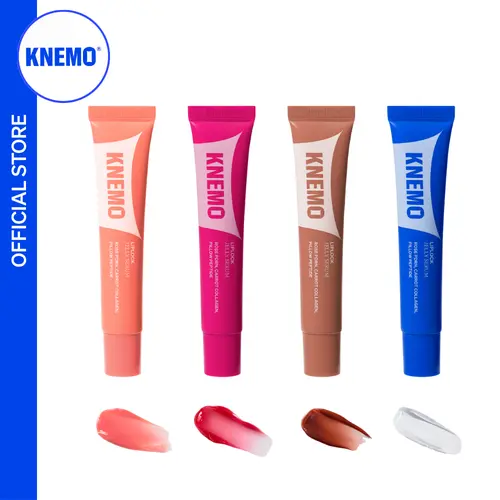 [KNEMO Official] LipLock Jelly Serum - Vegan Rose PDRN, Carrot Collagen, Peptides Blend - Mineral Oil-Free Silky Jelly Lip Treatments - Hydrate, Long-Lasting Plumping Glossy Mask - 15 mL (Peach Muse, Grape Crush, Pink Flan, Crystal Clear)