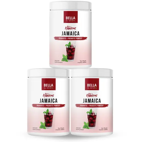 3 Pack Bella All Natural Jamaica Hibiscus with Probiotic + Prebiotic - 500g