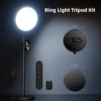 【DealsForYouDays】Weilisi Ring Light with Stand and Phone Holder, 13" Full-Screen Dimmable LED for Live Streaming/Makeup/Barber, 6500K Daylight, 79" Tripod & Wireless Remote