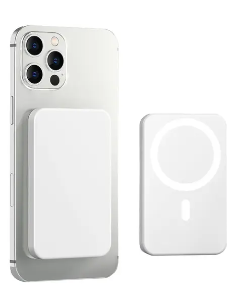 5000mAh Magnetic Power Bank, MagSafe-Compatible Wireless Portable Charger, Compact Battery Pack for iPhone 12–17 Series, Works Best with Magnetic Cases summerwins