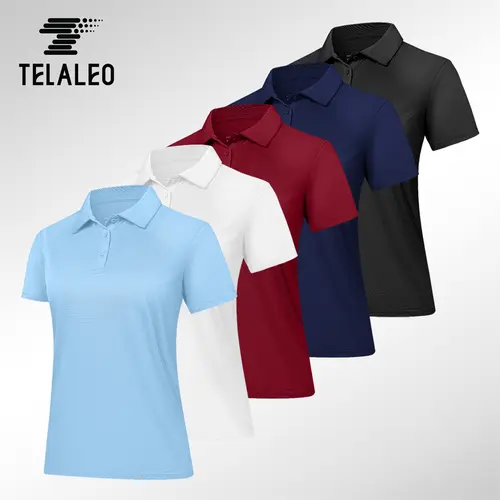 TELALEO 5 value pack Women'S Polo Shirts Short Sleeve 4 Buttons Collared Uniform Tops Moisture-Wicking T-Shirts For Work & Casual dealsforyoudays outdoorfun