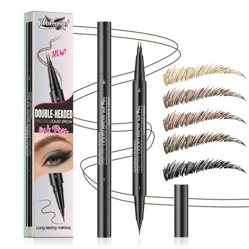 4-in-1 Alcohol-Free Eyebrow Stick Tube - Normal Natural Brows, Hair-Like Waterproof Liquid Formula, Eyebrow Brush, Refill Cartridge, Sharpener Board, No Harmful Additives, Precise Single Item Beauty & Personal Care Makeup Accessory
