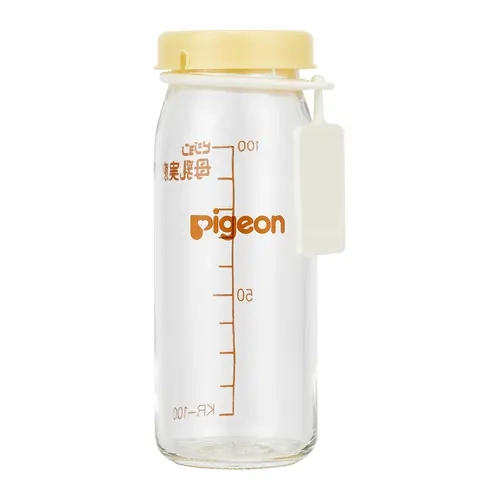 Pigeon Preemie Glass Bottle with Lid and Name Tag, 3.38 Oz(Not Including Nipple)