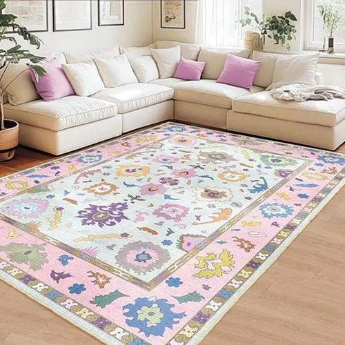 【Moving Season】MUGORN Cool Feeling Rug - Non-slip rubber bottom, machine washable low-pile, unique high-traffic living room decoration, suitable for outdoor use, cool feeling rug, a must-have for summer