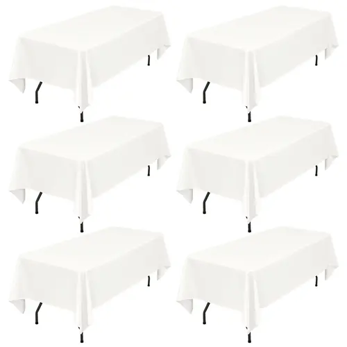 6/8/10/12 Pack White Rectangle Tablecloth 60x102 Inch for Wedding Reception Graduation Party Baby Shower Bridal Shower Table Decor Wedding Table Setup Summer Table Setup Banquet Event Outdoor Garden Party Mother’s Day Brunch Party Table Cover #SummerVibes