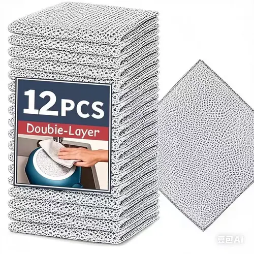 24-Pack Multi-Purpose Anti-Scratch Cleaning Cloths for Camera Care - Household Items, Cleaning Supplies, Home Goods, Heavy-Duty, Reusable Metallic Fiber Scrubbers, Wet-Dry, Stainless Steel, Dishwasher Safe, Scratch Resistant