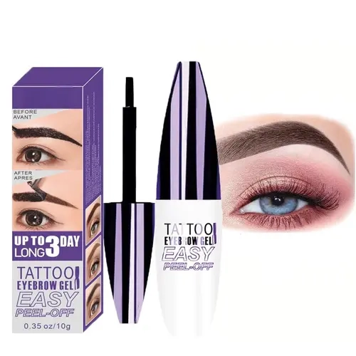 Peel Off Tattoo Eyebrow Gel Tinting,Off Tinted Eye Brow Glue,Waterproof Long-lasting Transfer-proof Eyebrow Gel Peel Off,Up to 3 Days,Mother's Day Makeup Gift for Women Girl
