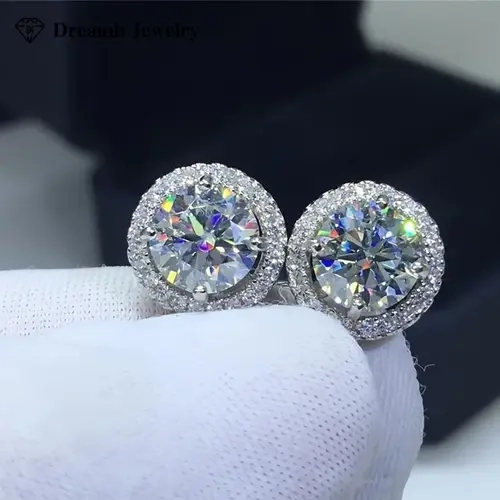 Adult Women's S925 Silver Moissanite Stud Earrings Set - Elegant, Irritation-Free, Lightweight Modern Costume Jewelry, Daily Wear Accessory, All-Seasons Gift with Authenticity Certificate