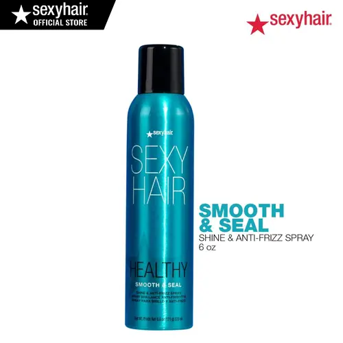 SexyHair Smooth & Seal Shine Spray 6 oz | Reduces Frizz & Adds High Shine Finish | 72H Humidity Resistance | Smooths Cuticle & Reduce Appearance of Split Ends | Lightweight All | Hair Types