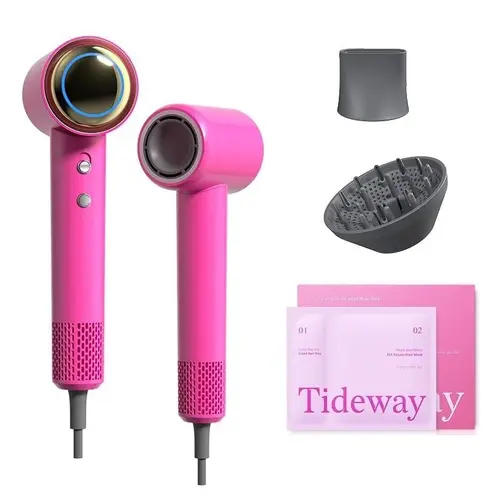 Tideway H11 Aura Plasma 110k RPM High-Speed Hair Dryer (w/ Diffuser) + 5D Hyaluronic Acid Steam Hair Mask (3 PCS) Bargain Combo Set, Hot/Cold Settings for Damage Care techvibes