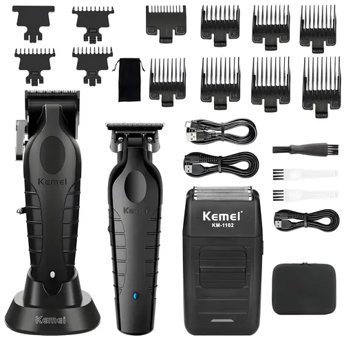 Electric Hair Trimmer Kit, 1 Box Professional Hair Clipper with Guide Comb & Brush, Long-Endurance Cordless Wireless Clippers Set for Travel, Men's Grooming Kit USB Rechargeable Clipper, Hair Trimmers Clippers