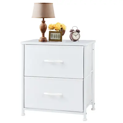Nightstand with 2 Fabric Drawers, Dresser, End Table, Bedside Table, for Bedroom, Living Room, Entryway