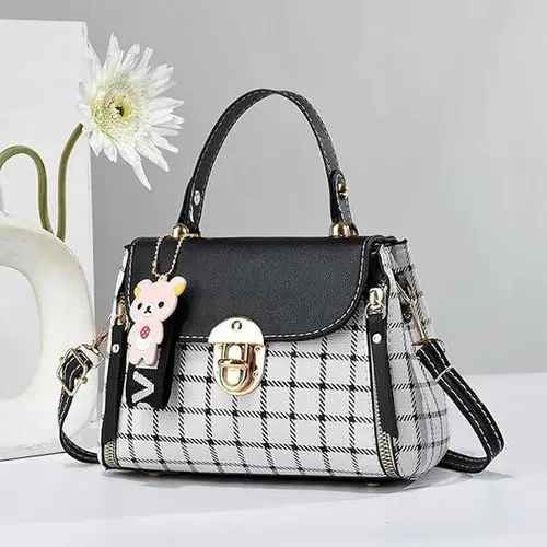 Women's Summer 2025 Plaid Pattern Patched Design Pu Leather Crossbody Bag, Fashionable Adjustable Strap Metal Buckle Design Shoulder Bag for Daily Used,Waterproof, scratch resistant, portable, Mother's Day gift