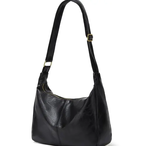 Women's Elegant Solid Color Shoulder Bag, Fashionable Large Capacity Commuter Bag, Versatile Armpit Dumpling Bag for Daily Commuting Use, Fashionable Crossbody Bag, PU Leather Bag, Cross Body Bags, Fashionable Bucket Bag