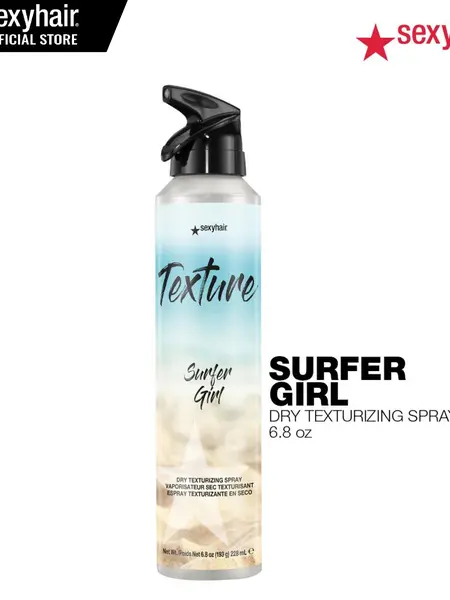 SexyHair Texture Surfer Girl Dry Texturizing Spray | Buildable Texture & Volume | Style Memory & Low Hold | Lightweight, Invisible Formula | Coconut Scent | 6.8 oz