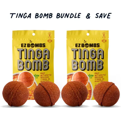 EZ Bombs TingaBombs Bundle, 2 Bombs Per Pack - Authentic Mexican Seasoning for Smoky Chipotle Tinga Sauce, Tacos, Tostadas, Tortas and More - Bold, Spicy & Tangy Flavor Quick and Flavorful Meals