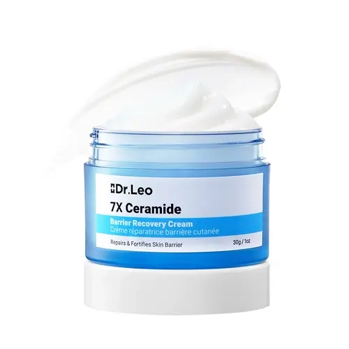 Dr.Leo 7X Ceramide Barrier Cream - Redness Correcting Facial Moisturizer, Deep Moisturizing Nourishing with Oat Oil, for Sensitive Acne-Prone & Combination Dull Skin Repair, 30g Face Cream