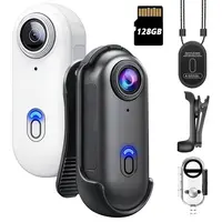 NUISK Thumb Action Cam - Portable POV Body Digital Camera with U3+ Memory Card Support, Waterproof, Ultra-Compact Hands-Free Magnetic Sports Cam, Lens, Clip, Picture & Recording Tech Gadget for Cycling, Beginner Vlogging Gift