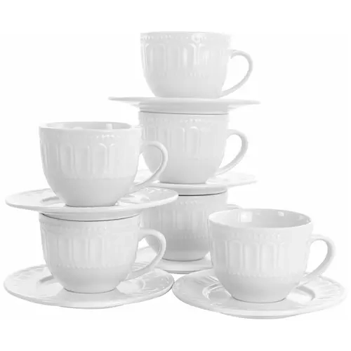 Elama 12 Piece Charlotte Mug & Saucer Set