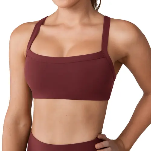 UNISSU Women's Hugcurve Square Neck Sports Bra - Upgraded Buttery Soft Fitted Top, Medium Support, Adjustable Straps, Innovative Edge Wrapping (Size M), Yoga Sports Bra for Gym Workout Apparel, Gym Clothes Women, Workout Daily Wear