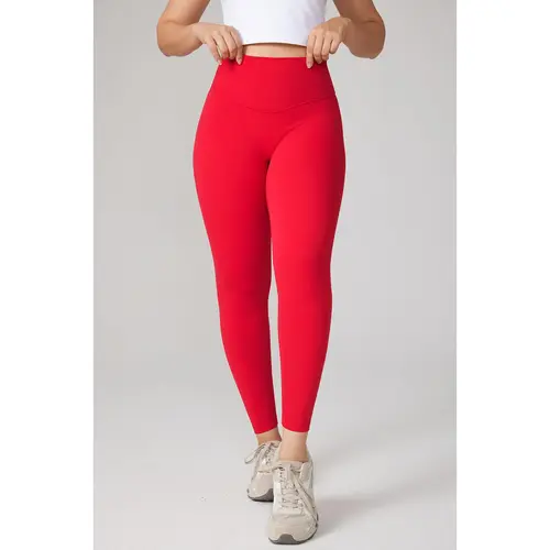 Women's 25" Buttery Soft Seamless High Waisted Spandex Yoga Pants - 26% Lycra Elastane, Elastic Waistband, Tummy Control, No Front Seam, V-Seam Glute Contour, Athletic Activewear for Yoga, Workouts, Yoga Pants For Women
