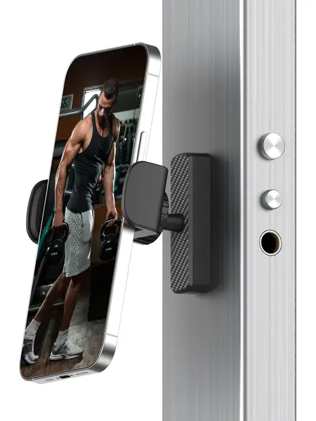 Magnetic Phone Holder for Gym - 360° Adjustable, Strong Portable Magnet Phone Mount for Workout Recording, Fitness Accessories Essentials, Compatible with Andriod Phone  and iPhone 16/15/14/13/12, Perfect Gift for Men & Women