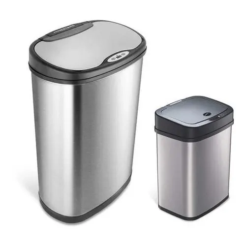 Nine Stars 13-Gallon & 3-Gallon Stainless SteelTrash Can Set