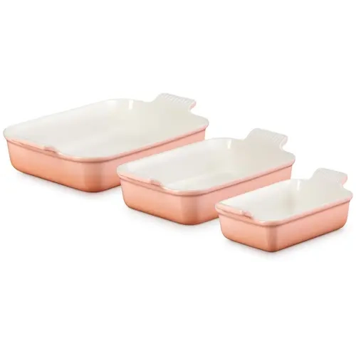 Le Creuset Set of (3) Heritage Rectangular Bakig Dishes