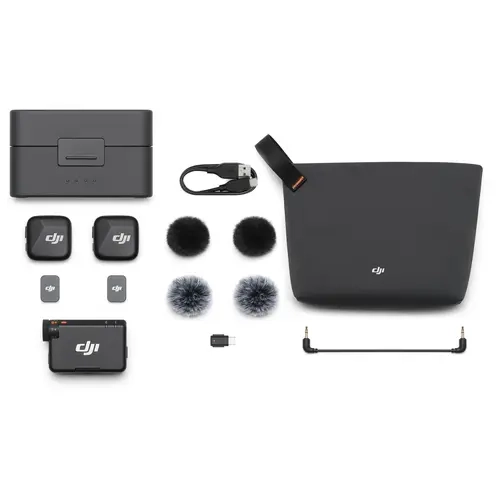 DJI Mic Mini Transmitter, Receiver, Case & Accessories