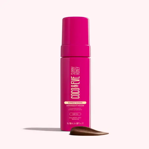 Coco & Eve Sunny Honey Express Tanning Antioxidant Mousse - 1 Hour Body Self-Tan,Fast-Absorbing Tanning Foam, Natural Looking Streak-Free Glow, Vegan, Suitable For All Skin Types