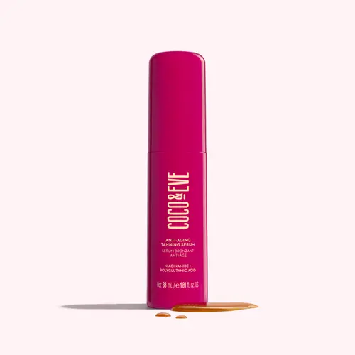 Coco & Eve Sunny Honey Anti-Aging Facial Self-Tanning Serum - Coconut & Papaya Infused, Sensitive Skin Safe, Radiant Glow Promoter, Natural Bronzer with Niacinamide & Antioxidants, Self Tanning Gel Alternative