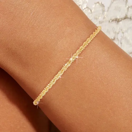 TASISO Women's Handmade Bejeweled Adjustable Bracelet - 6 in, Water-Resistant, Hypoallergenic, Eco-Friendly Gold-Tone, Synthetic Colored Gemstones, Bling Style, for Daily Casual Wear, Wedding, Female Costume Jewelry