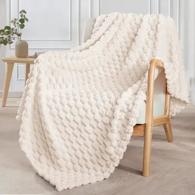 【Summer Vibe】Exclusivo Mezcla Soft Fleece Throw Blanket - Cozy Jacquard Design for Couch or Bed, Lightweight & Breathable, Machine Washable, Perfect for All Seasons